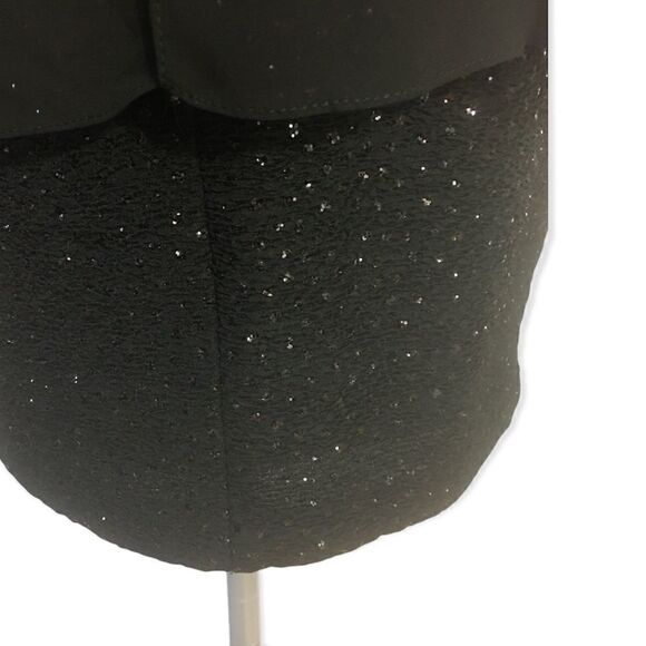 Betsy & Adam Sequin Body-Con Dress with Chiffon Caplet, Black - Picture 4 of 5